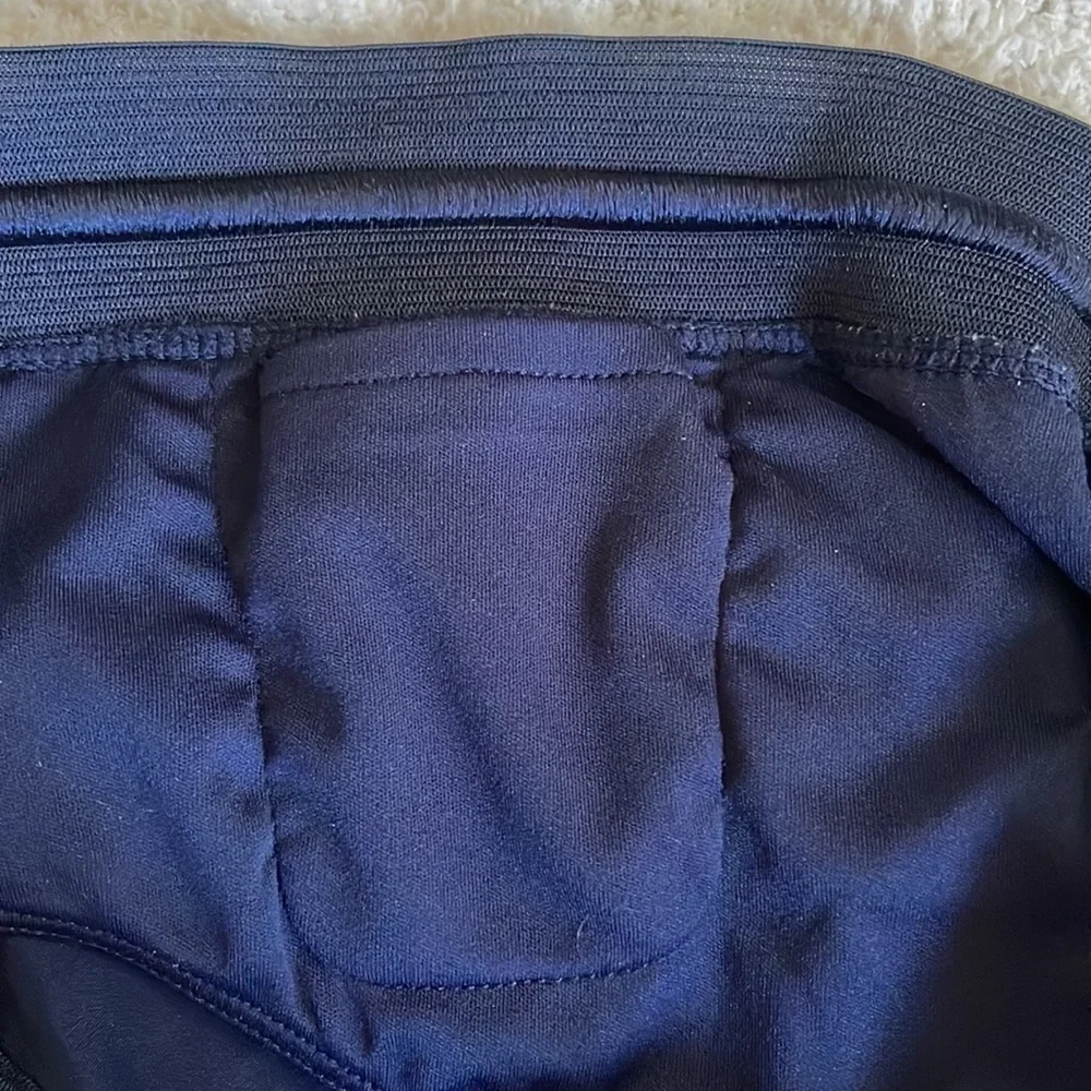 Nike Dri Fit Running Athletic Women medium Navy Green Inner Liner Pull On Short - Picture 11 of 11